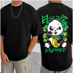 Generic Men's Casual Cotton Blend Printed Round Neck Half Sleeve T-Shirt (Black)