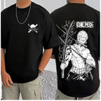 Generic Men's Casual Cotton Blend Printed Round Neck Half Sleeve T-Shirt (Black)