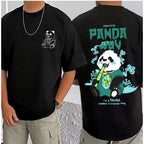 Generic Men's Casual Cotton Blend Printed Round Neck Half Sleeve T-Shirt (Black)