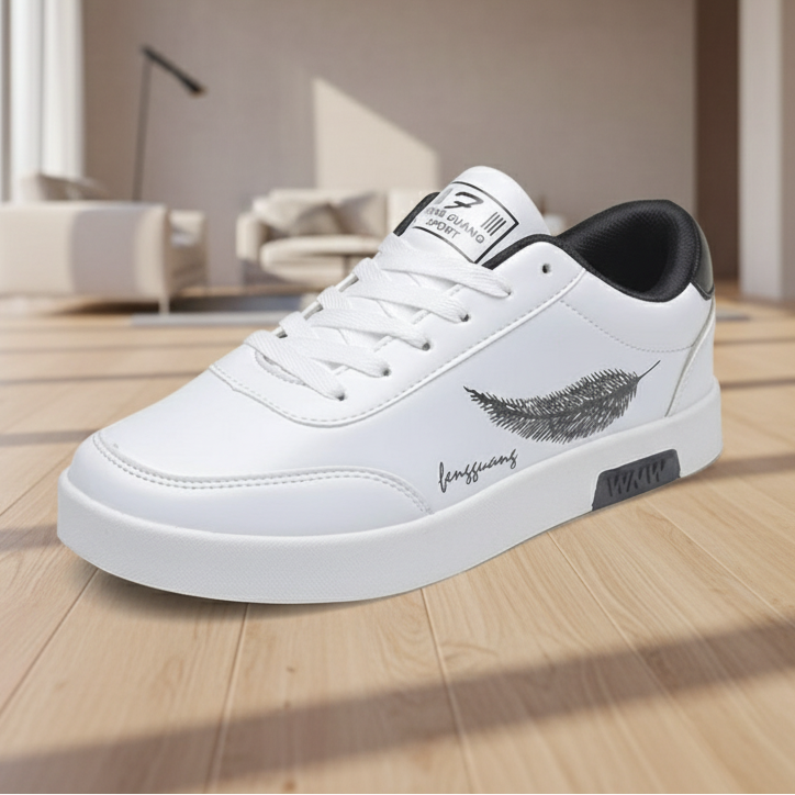 Generic Men's Casual Synthetic Lace-ups Casual Shoes (White)