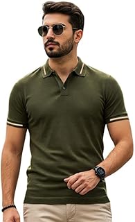 Pure Cotton Half Sleeves Regular Fit Plain Solid Classic Polo Colored Collar T-Shirt for Men (Colors: Olive, Maroon, Navy, Black, Green & Orange)
