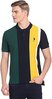 Men's Colour Block Pure Cotton Slim Fit Polo Shirt