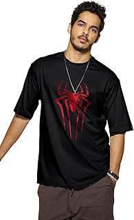 Men's Graphic Printed 100% Cotton T-Shirt - Oversized Fit, Round Neck, Half Sleeves