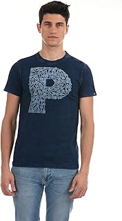 Jeans Men's Solid Regular fit T-Shirt (PM507641- Indigo L)