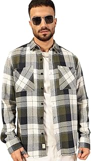 Men's | Checks | Full Sleeve | Oversized Fit | 100% Cotton | Button Down | Single Pocket | Casual Shirt