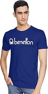 Men's Cotton Slim T-Shirt (3099J7106I907_Blue M)