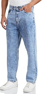 Men's Baggy Fit Cotton Jeans | Mid Rise | Loose & Relaxed | Oversized Jeans Pant